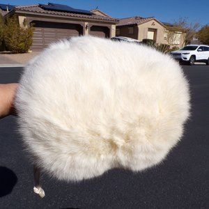 classic (ivory/white) RABBIT FUR muff, adult size, great for weddings (bouquet)
